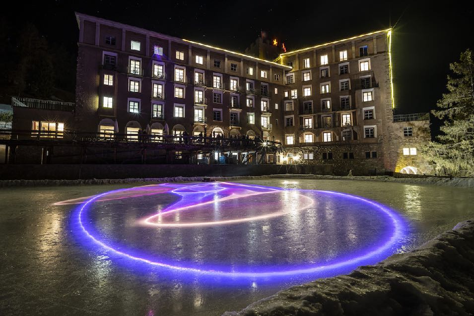 kleee02 NFT laser projection, Engadin Art Talks, Hotel Castell, Zuoz, 2022