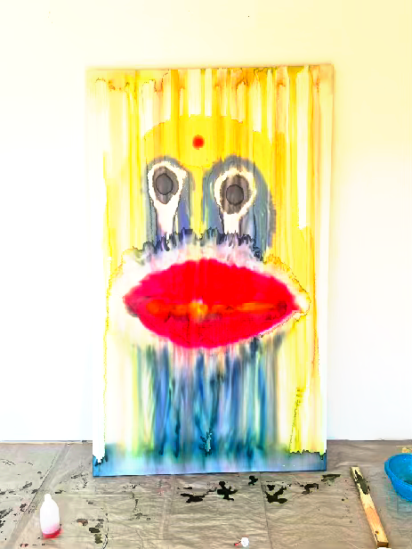 Untitled, Procion color dye, cotton, wooden frame, 120x200 cm, 2025